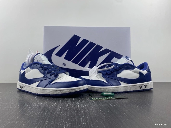 HYPE AIR JORDAN OFF-WHITE CUSTOM TRAVIS SCOTT 1 X DM7890-101 X 0704
